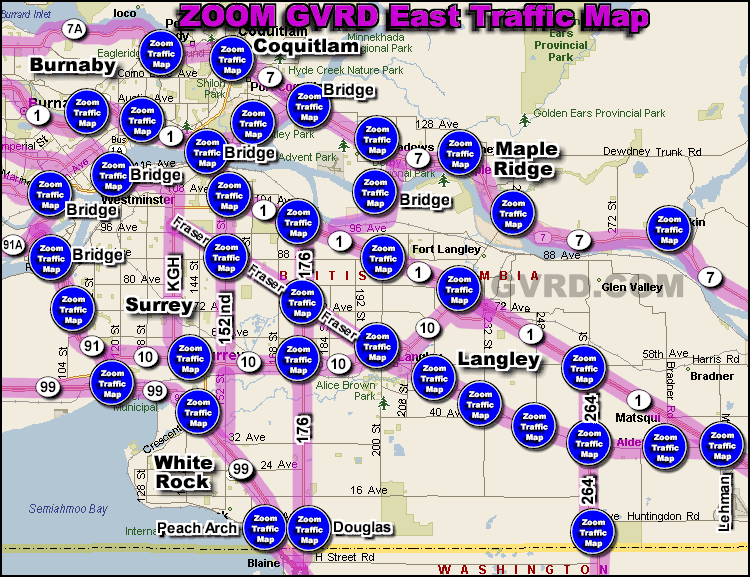 Greater Vancouver Traffic Conditions Zoom Map